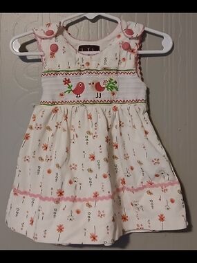 Lil Cactus Girls 3-6 Months Bird Corduroy Dress